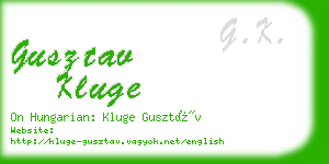 gusztav kluge business card